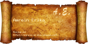 Amrein Erika névjegykártya